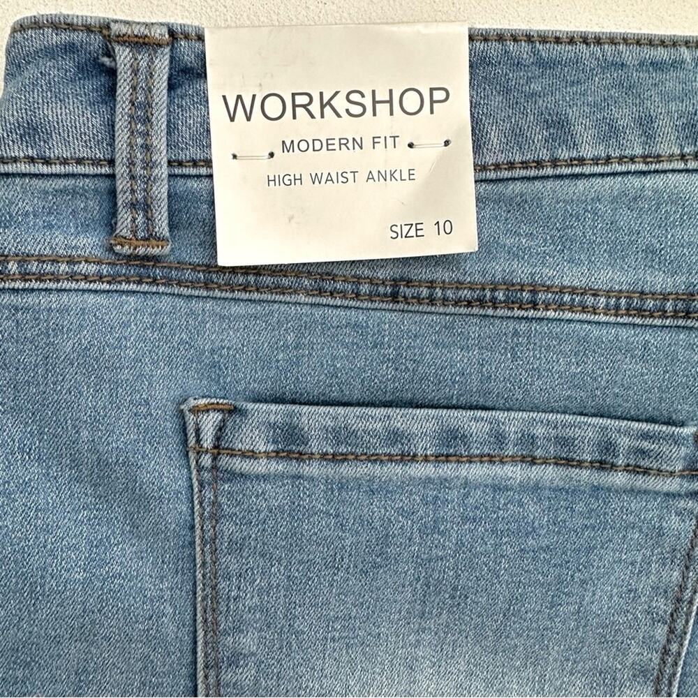 Workshop Jeans Light Wash Floral Embroidered High Rise Ankle Boho Size 10 NEW - Picture 7 of 12